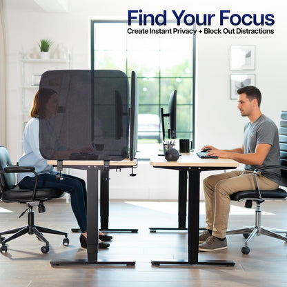 Clamp-On Stretched Fabric Desk Privacy Panel