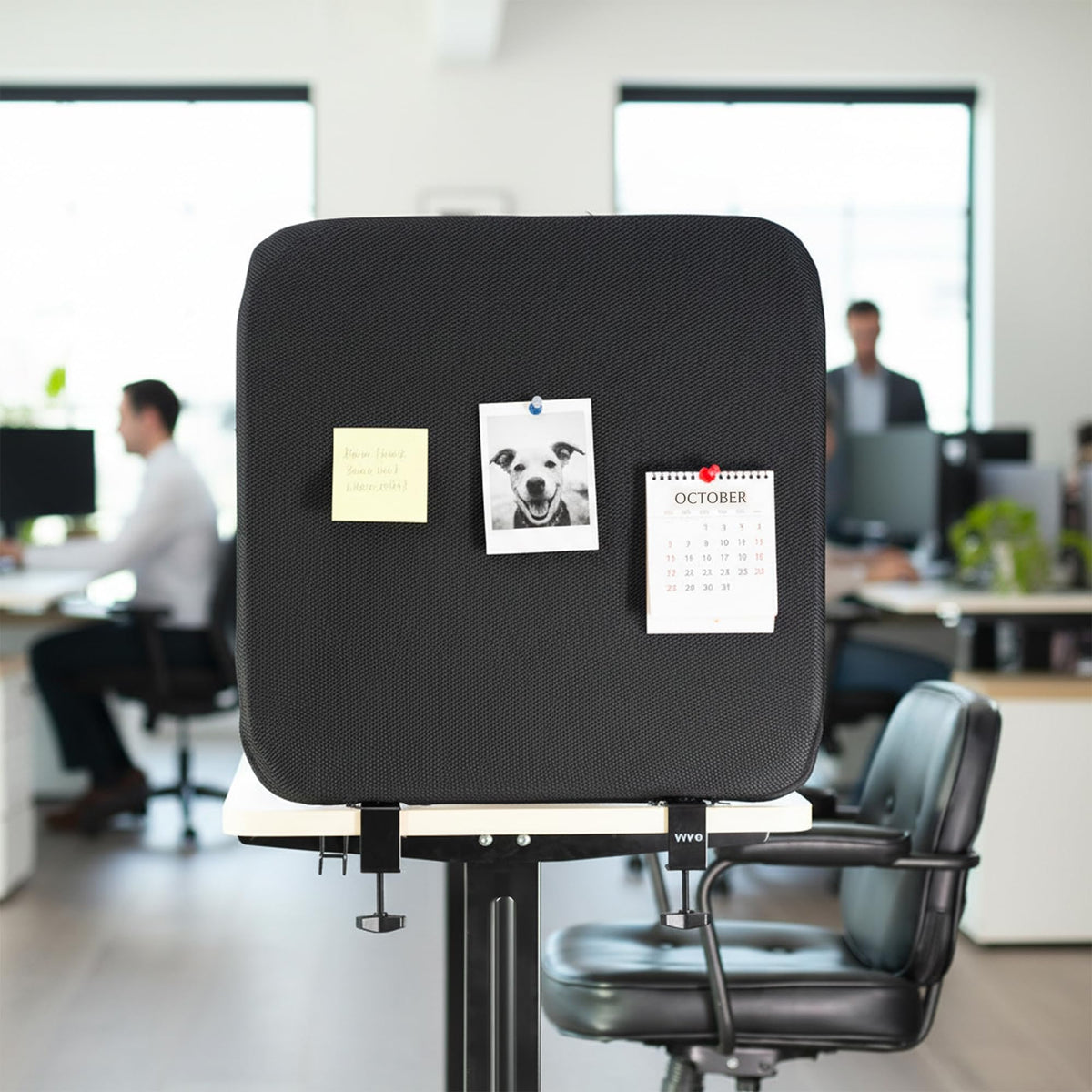 Clamp-On Stretched Fabric Desk Privacy Panel