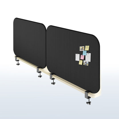 Clamp-On Stretched Fabric Desk Privacy Panel (x2)
