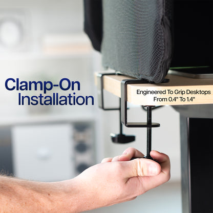 Clamp-On Stretched Fabric Desk Privacy Panel (x2)