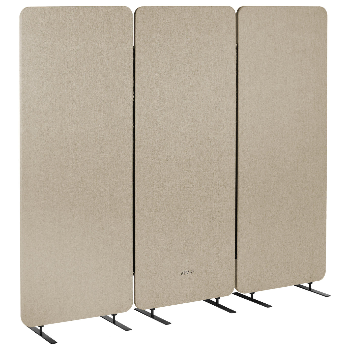 3-Panel Beige Freestanding Room Divider provides a convenient partition and workspace privacy.
