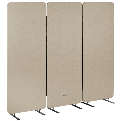 3-Panel Beige Freestanding Room Divider provides a convenient partition and workspace privacy.