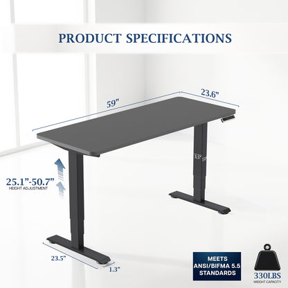 VIVO PRO 60" x 24" Dual Motor Electric Desk