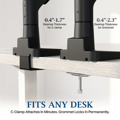 VIVO PRO Pneumatic Arm Single Ultrawide Monitor Desk Mount - Up to 57" Screens