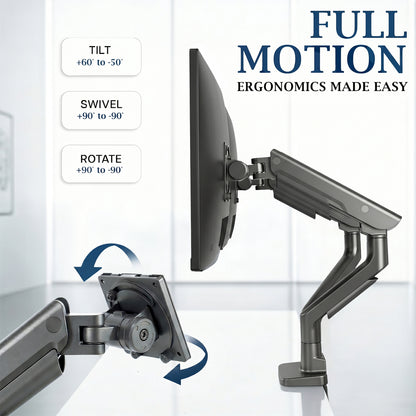 VIVO PRO Pneumatic Arm Dual Ultrawide Monitor Desk Mount - Up to 45" Screens