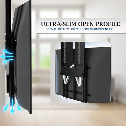 PRO 75”-90” inch Manual Height Adjustable TV and Display Wall Mount Ultra-Slim Open Profile