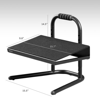 Dimensions of steel constructed footrest stand.