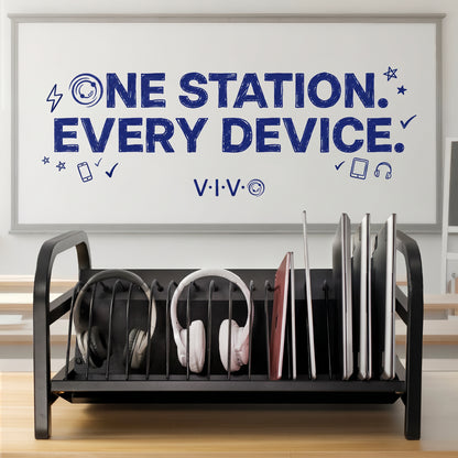 16-Device Open Charging Station with Locking Compartment