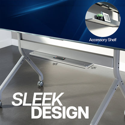 Slim Manual Height Adjustable TV Cart - 60” to 110” Screens