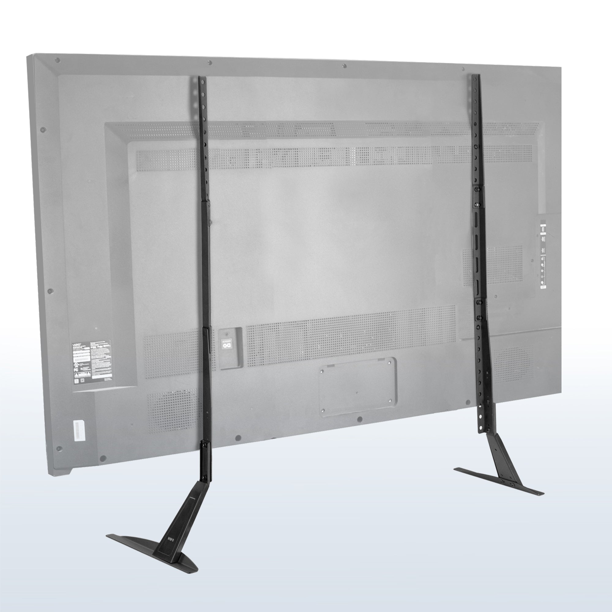 A TV stand with three height settings. 