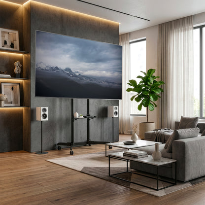 Tall Mobile Large TV Cart - 55” to 100” Screens