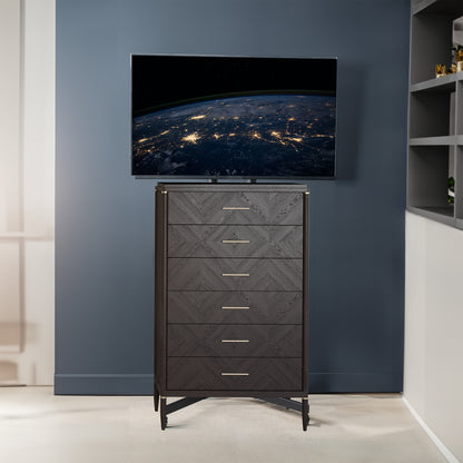 Extra tall mobile TV stand for home and office.