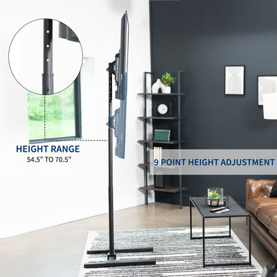 Height adjustable TV stand.