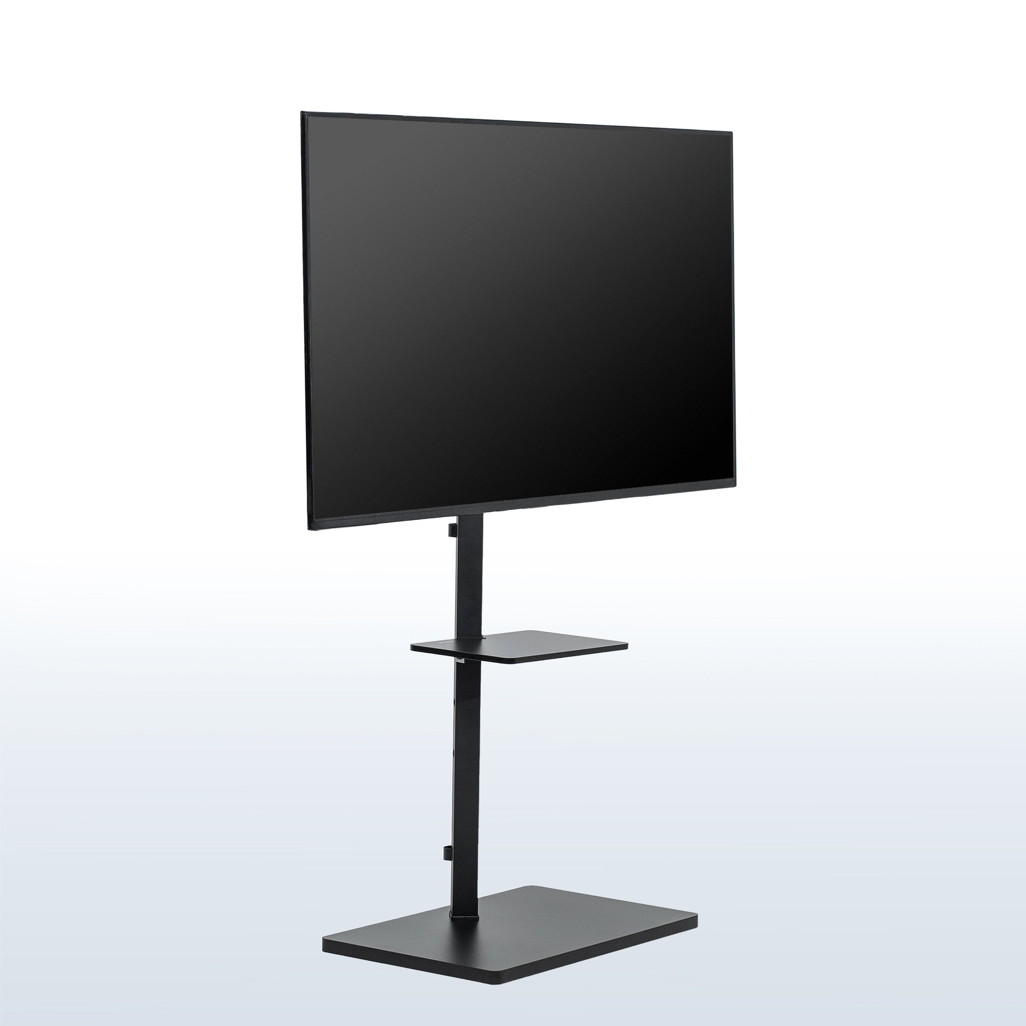 Height Adjustable TV Floor Stand with Shelf
