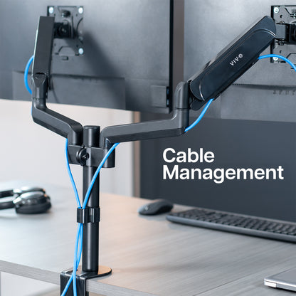 Integrated cable management to help organize your workspace.