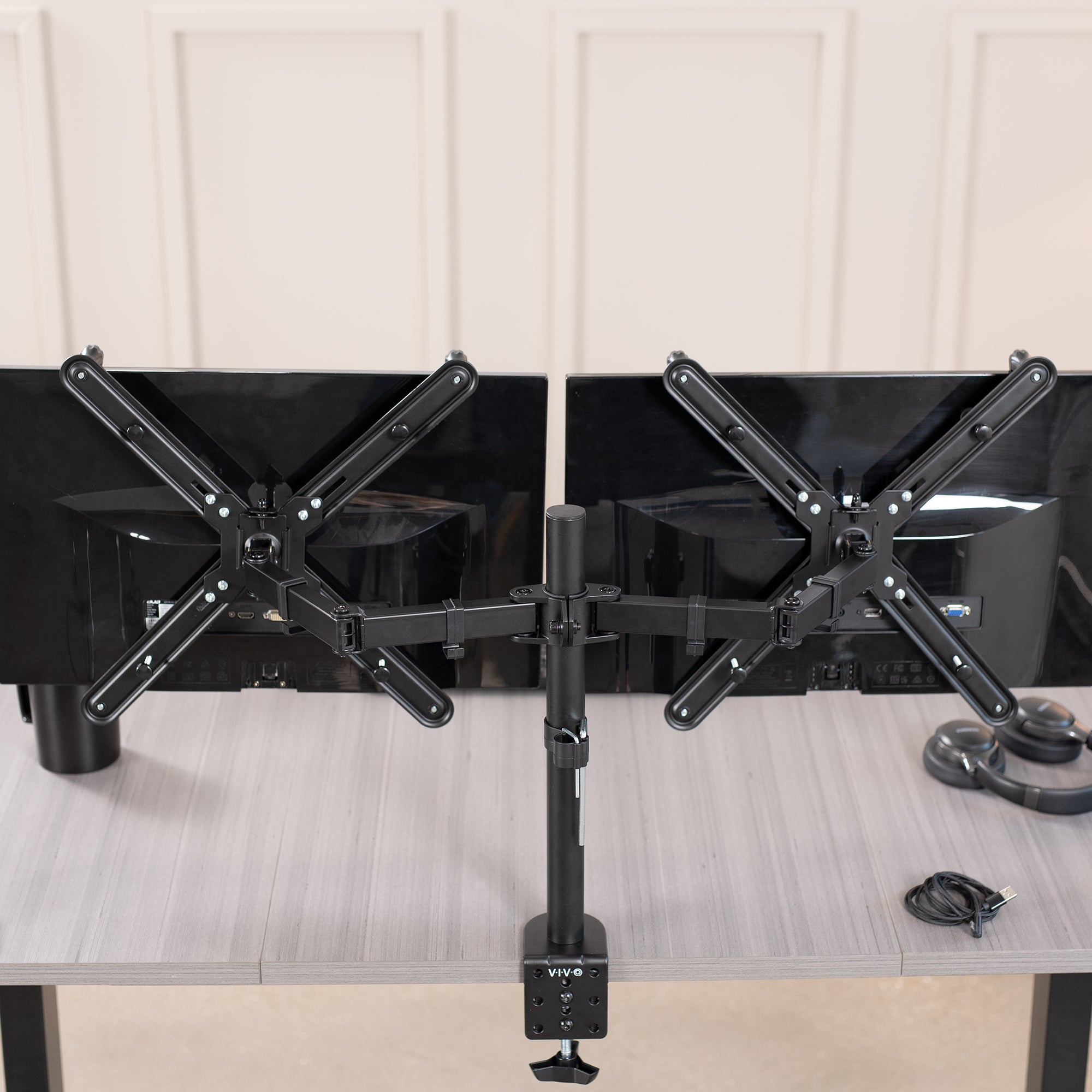 Dual 17" to 32" Monitor Desk Mount with VESA Adapter Bracket