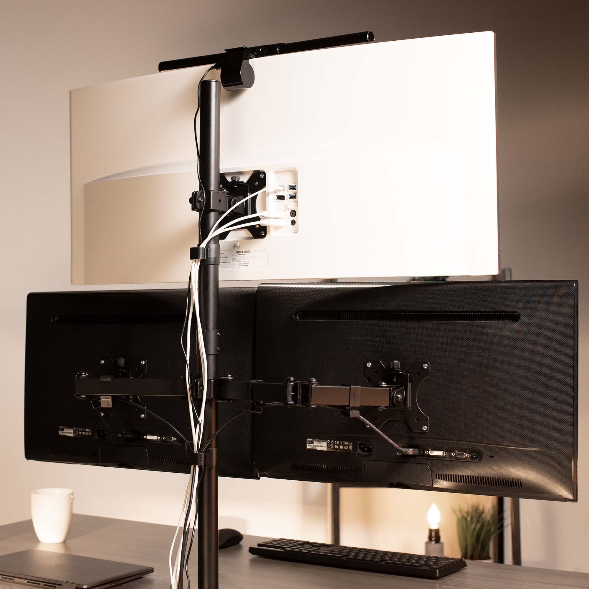 Triple Monitor Desk Mount - 13" to 30" Screens