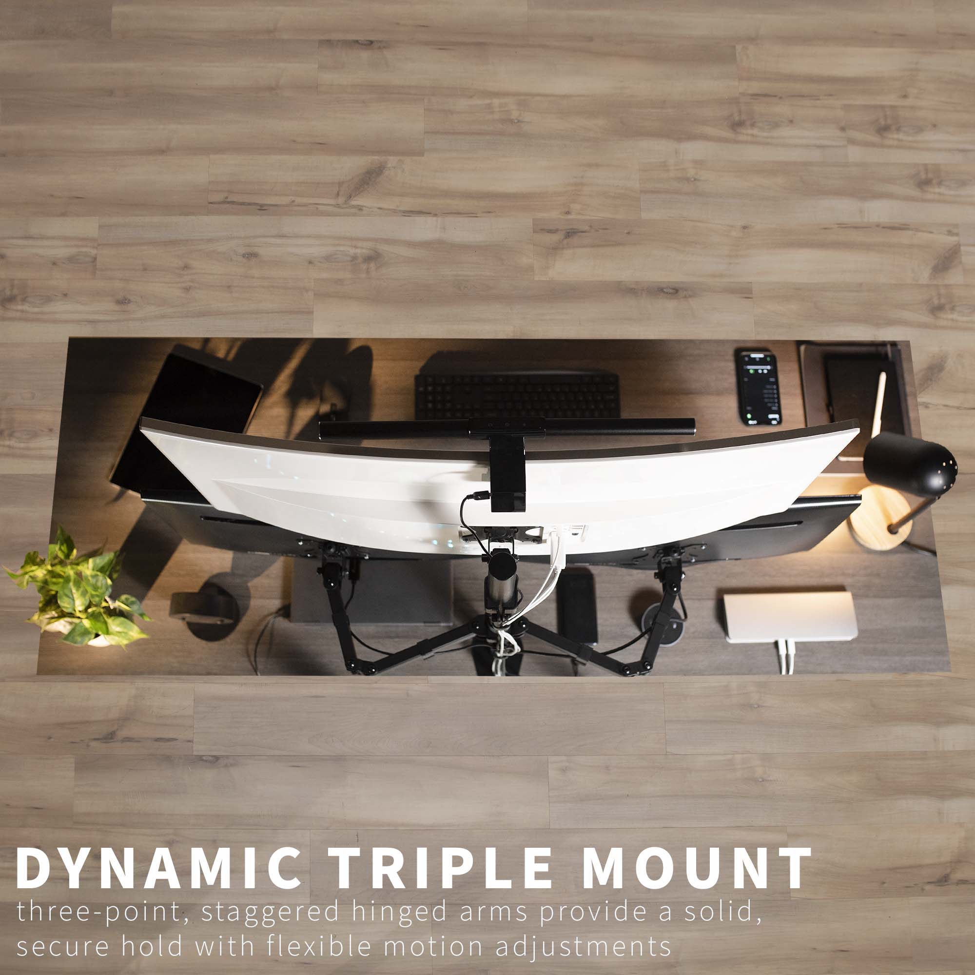 Triple Monitor Desk Mount - 13" to 30" Screens