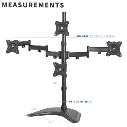 Quad Monitor Desk Stand