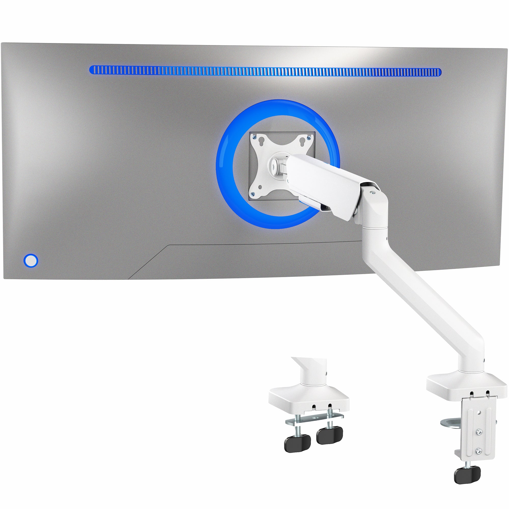 Pneumatic Arm Single Ultrawide Monitor Desk Mount - Up to 40" Screens