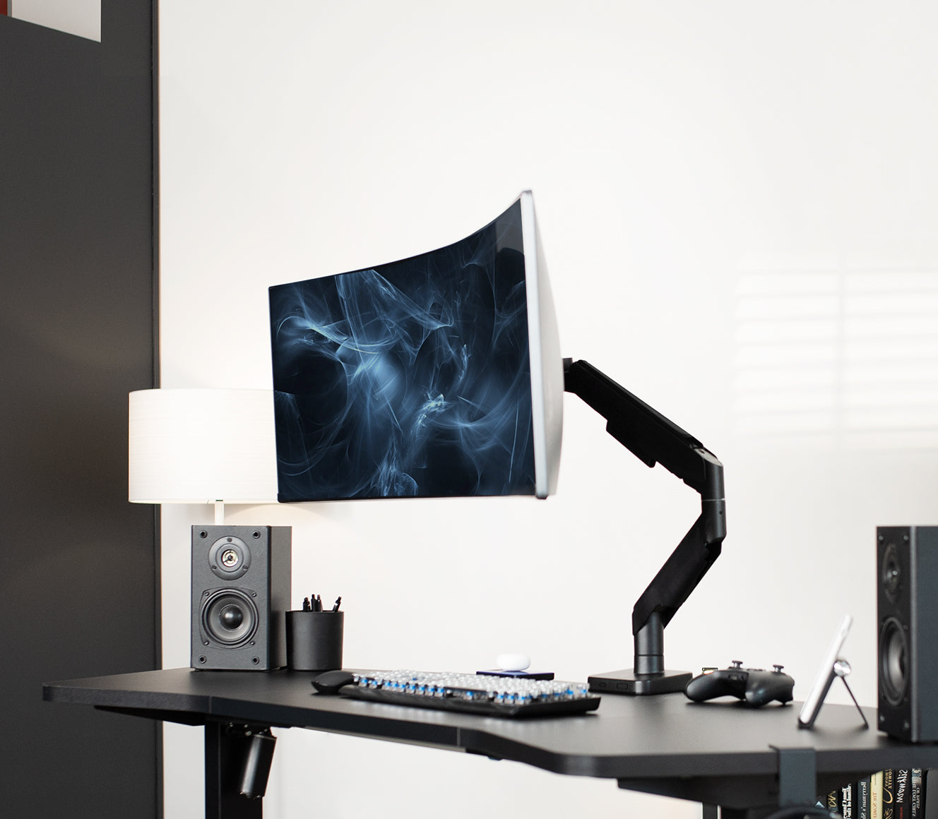 Mechanical Arm Single Ultrawide Monitor Desk Mount