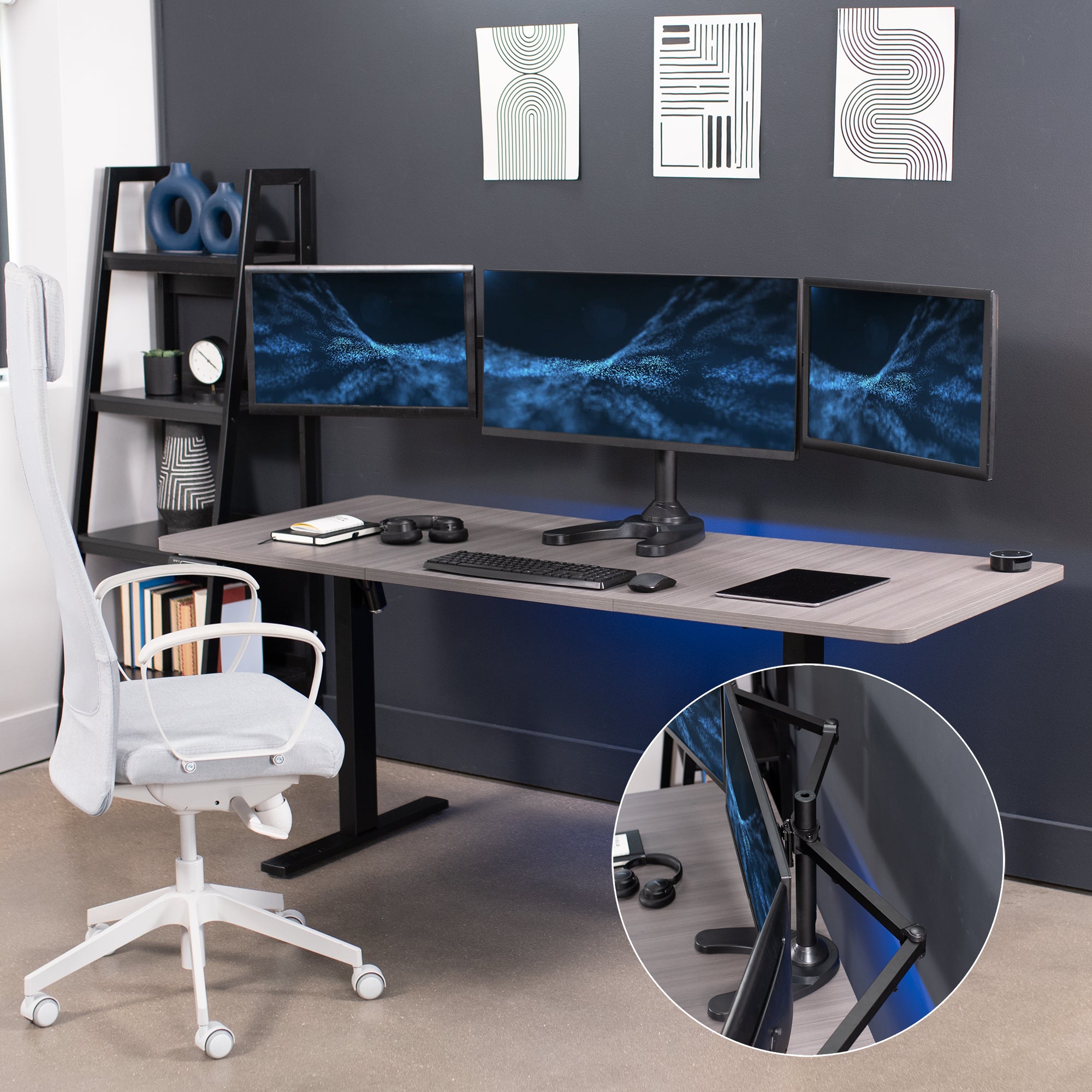 Triple 23" to 32" Monitor Desk Stand