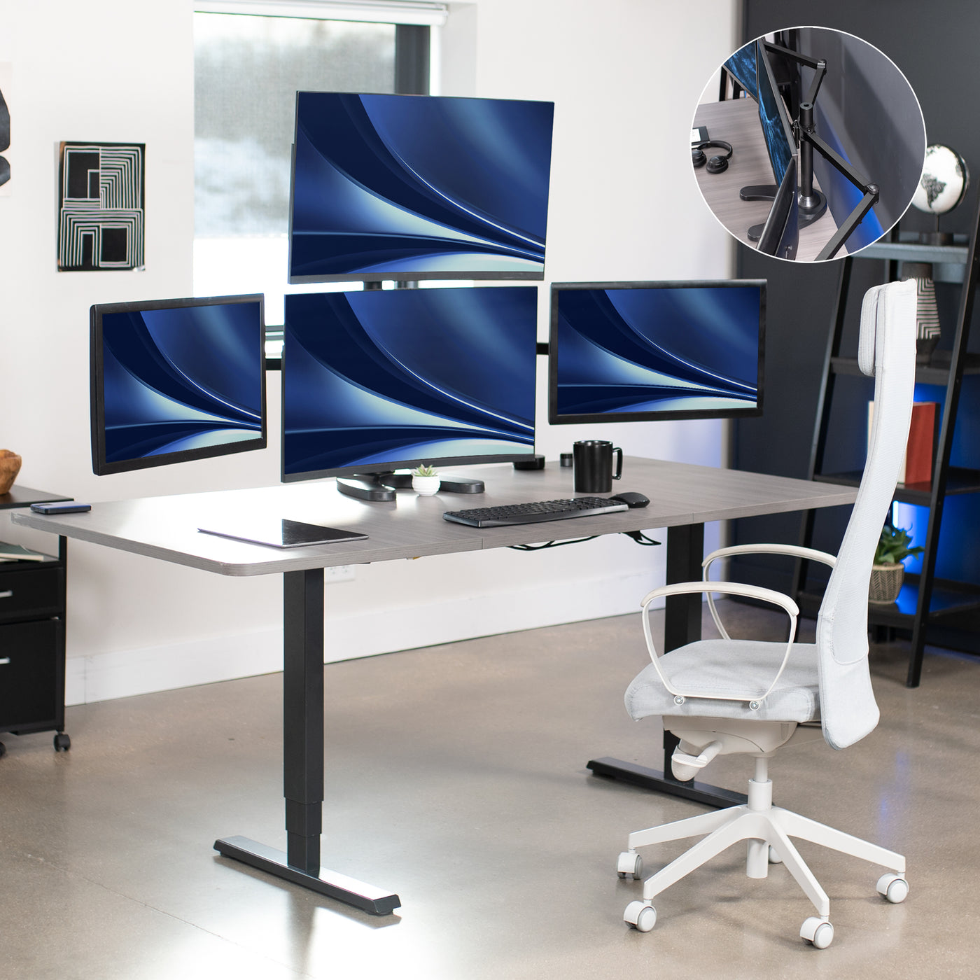 Quad Monitor Desk Stand