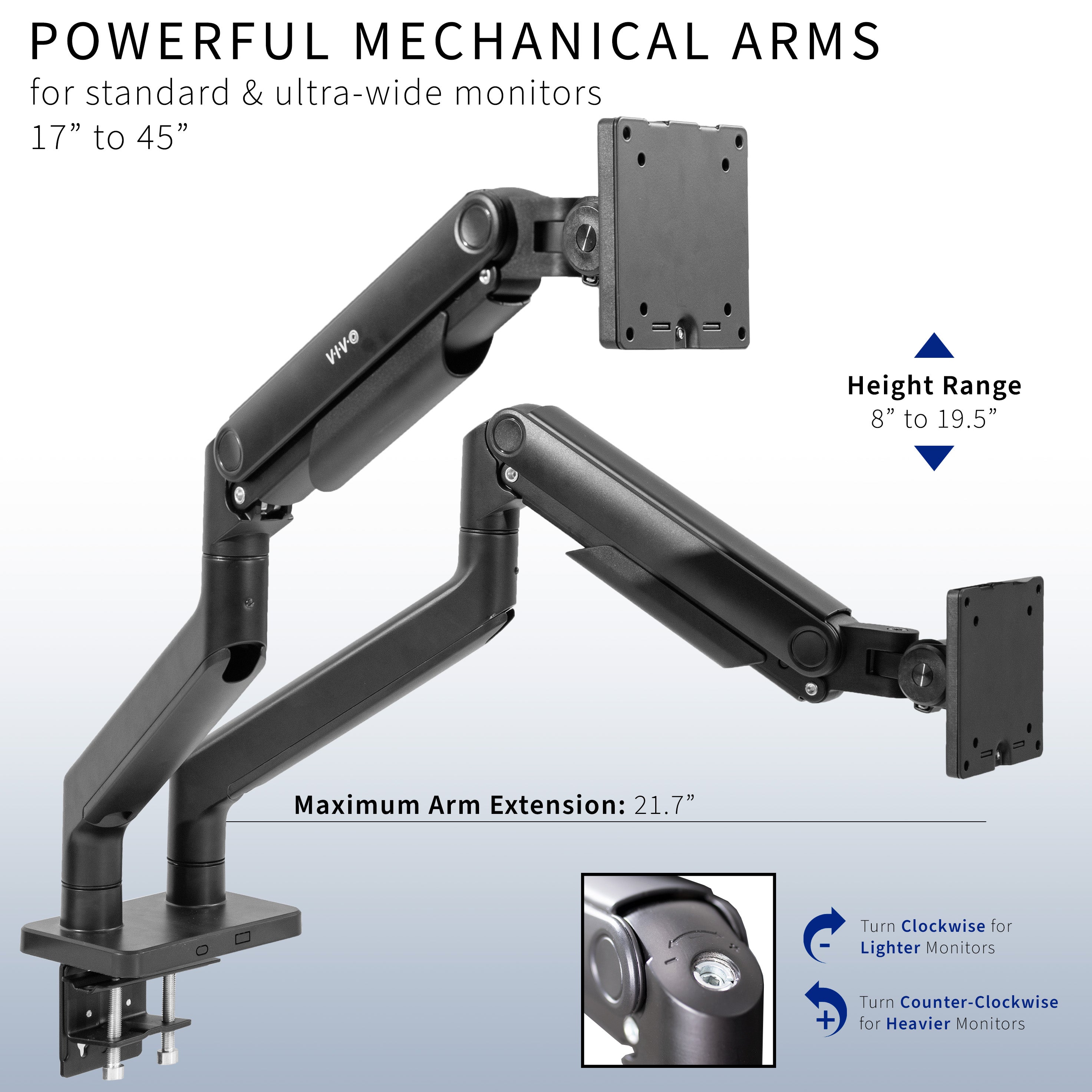 Mechanical Arm Dual Ultrawide Monitor Desk Mount