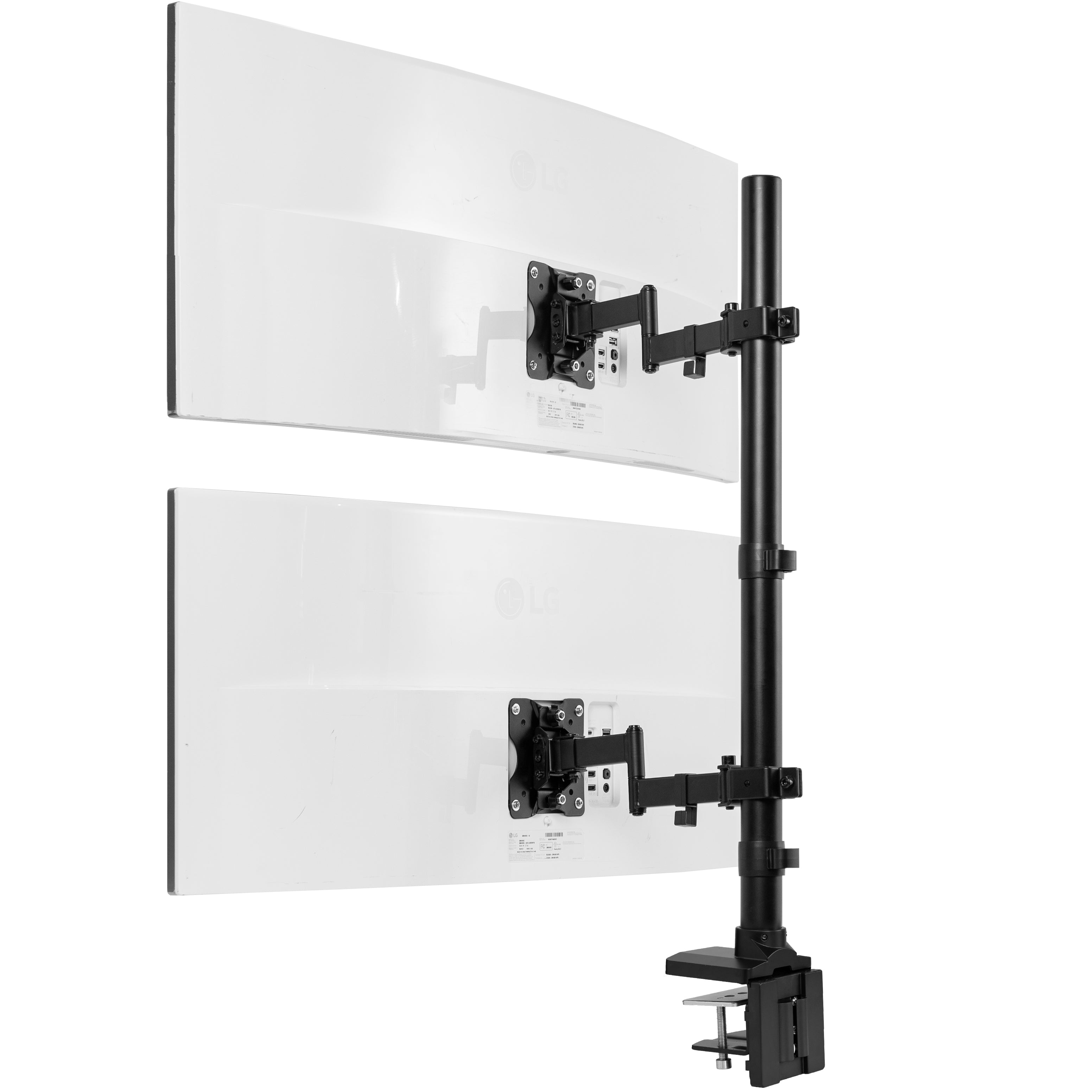 Dual Ultrawide Vertical Monitor Desk Mount with Arms