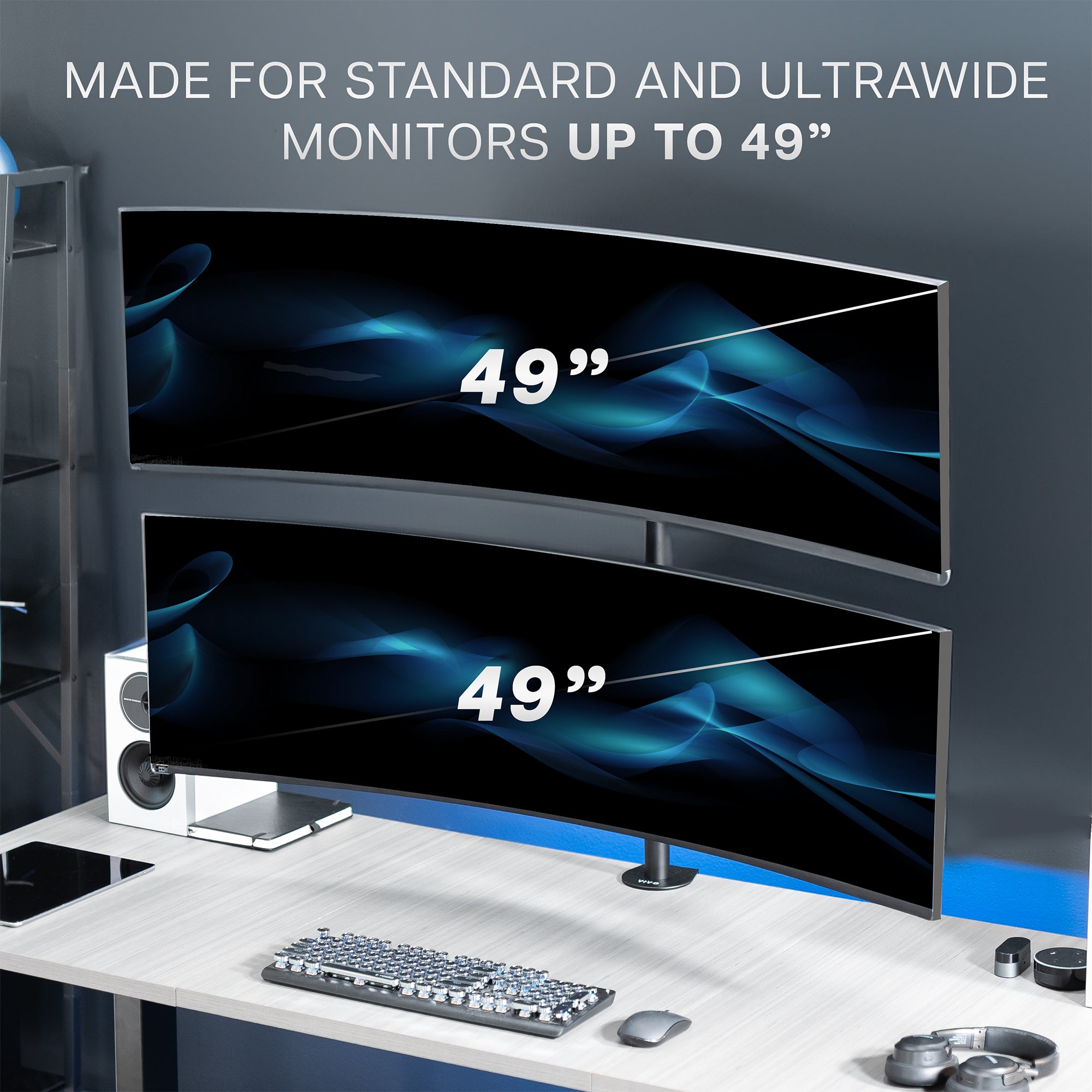 Dual Ultrawide Vertical Monitor Desk Mount