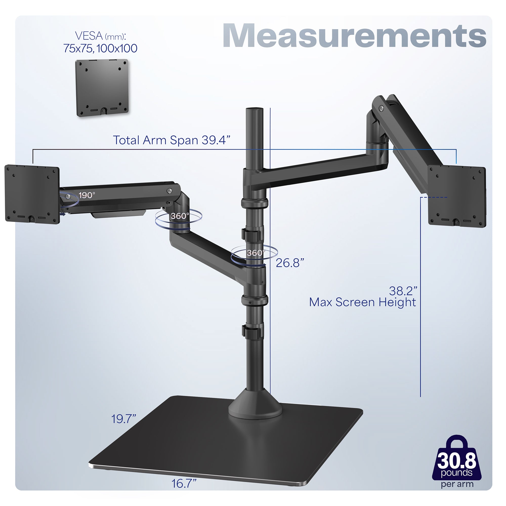 Dual Ultrawide Monitor Desk Stand