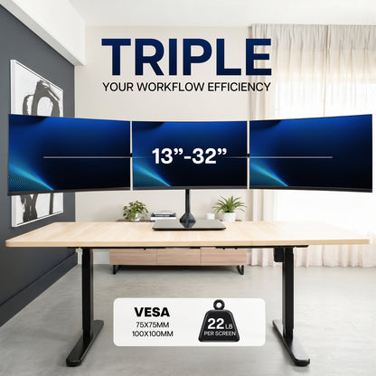 Triple Monitor Desk Stand - 13” to 32" Screens