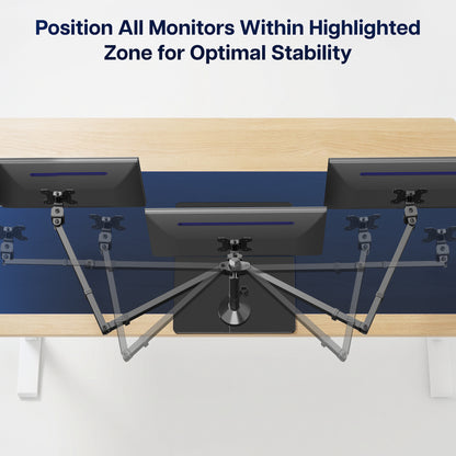 Triple Monitor Desk Stand - 13” to 32" Screens