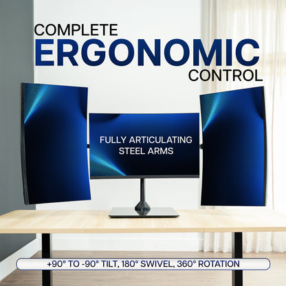 Triple Monitor Desk Stand - 13” to 32" Screens