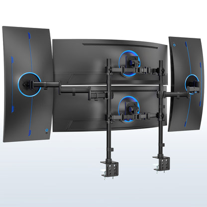Quad Monitor Mount w/ 2 Centered Ultrawides - Up to 49” Screens