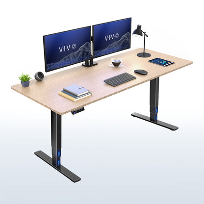 Heavy-duty electric height adjustable desktop workstation for active sit or stand efficient workspace.