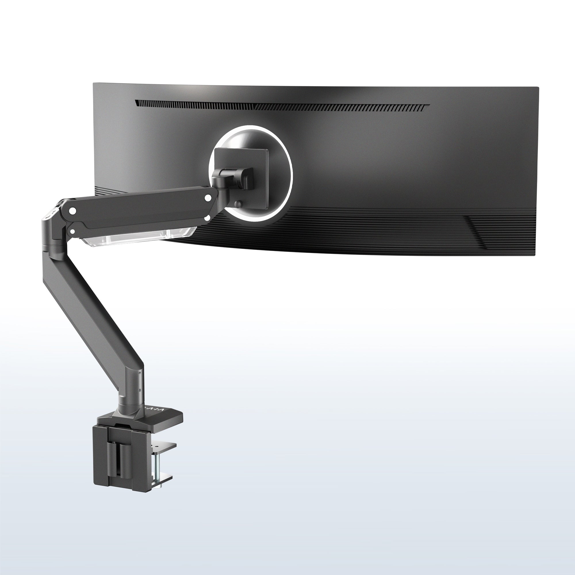 Pneumatic Arm Single Ultrawide Monitor Desk Mount - Up to 49" Screens