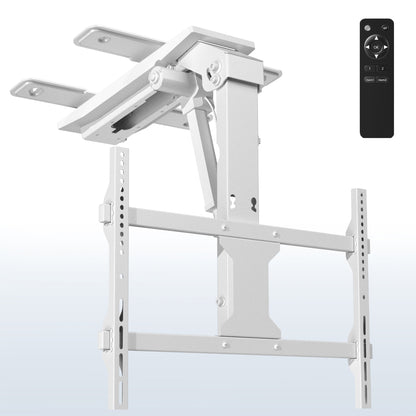 White Electric Flip Down Ceiling TV Mount