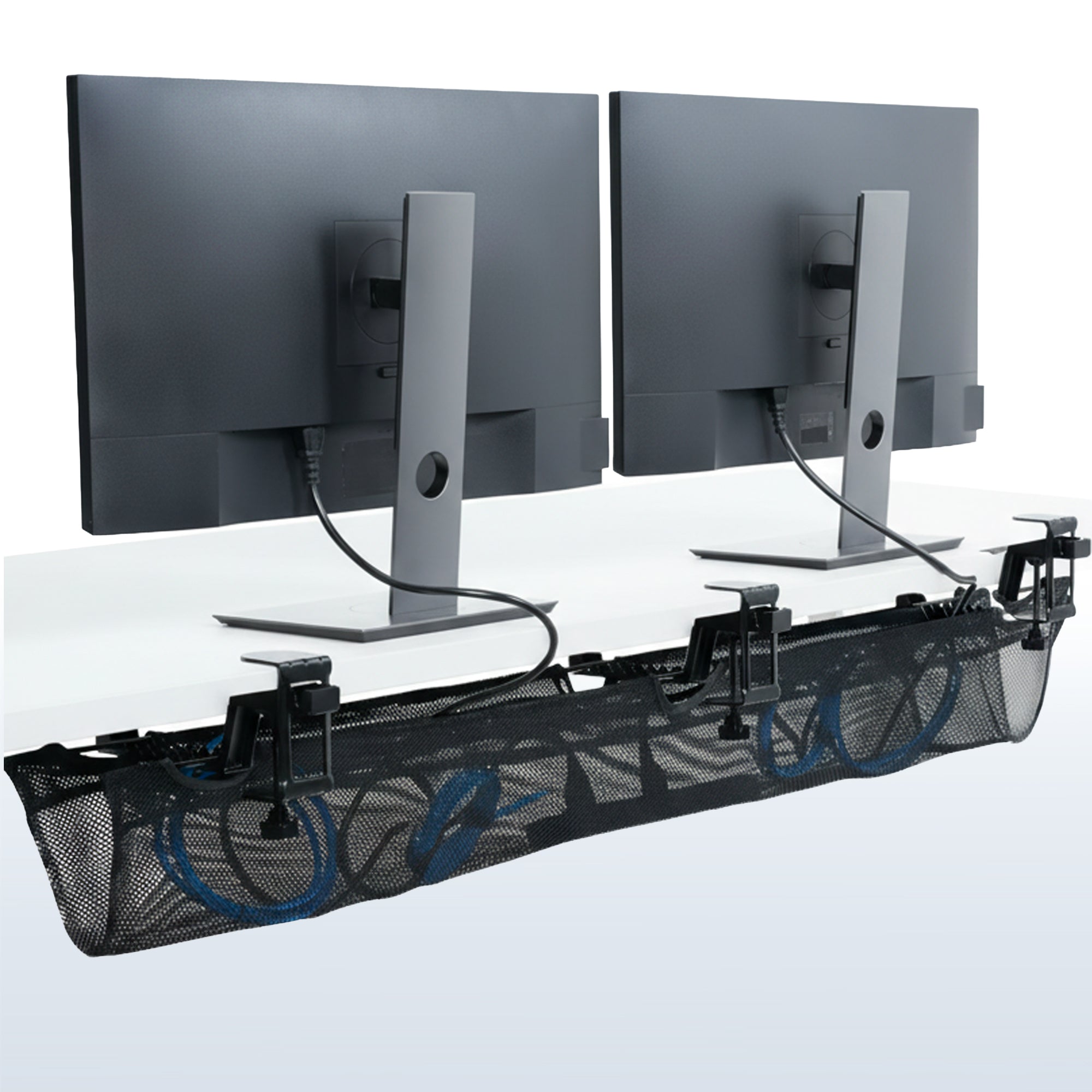 55" Clamp-on Under Desk Mesh Cable Management