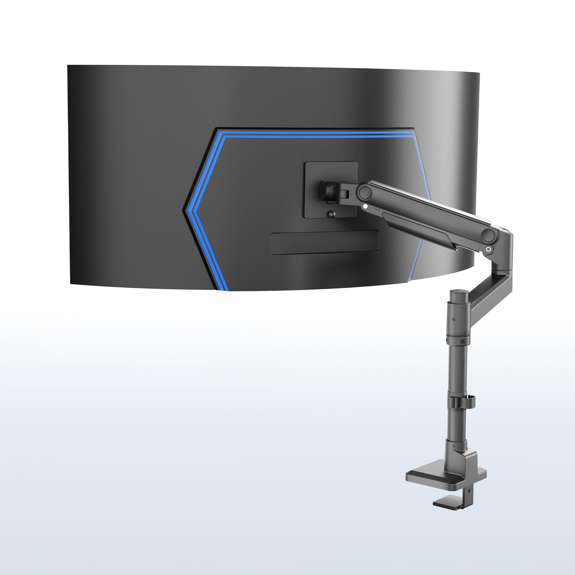 Pneumatic Arm Single Ultrawide Monitor Desk Mount - Up to 49" Screens