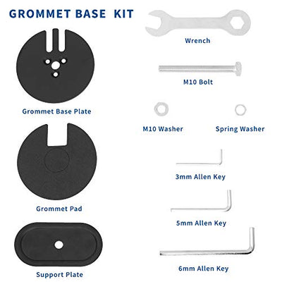  The stability kit includes a variety of Allen keys, two washers, one 10-meter bolt, a wrench, a grommet pad, and plates.
