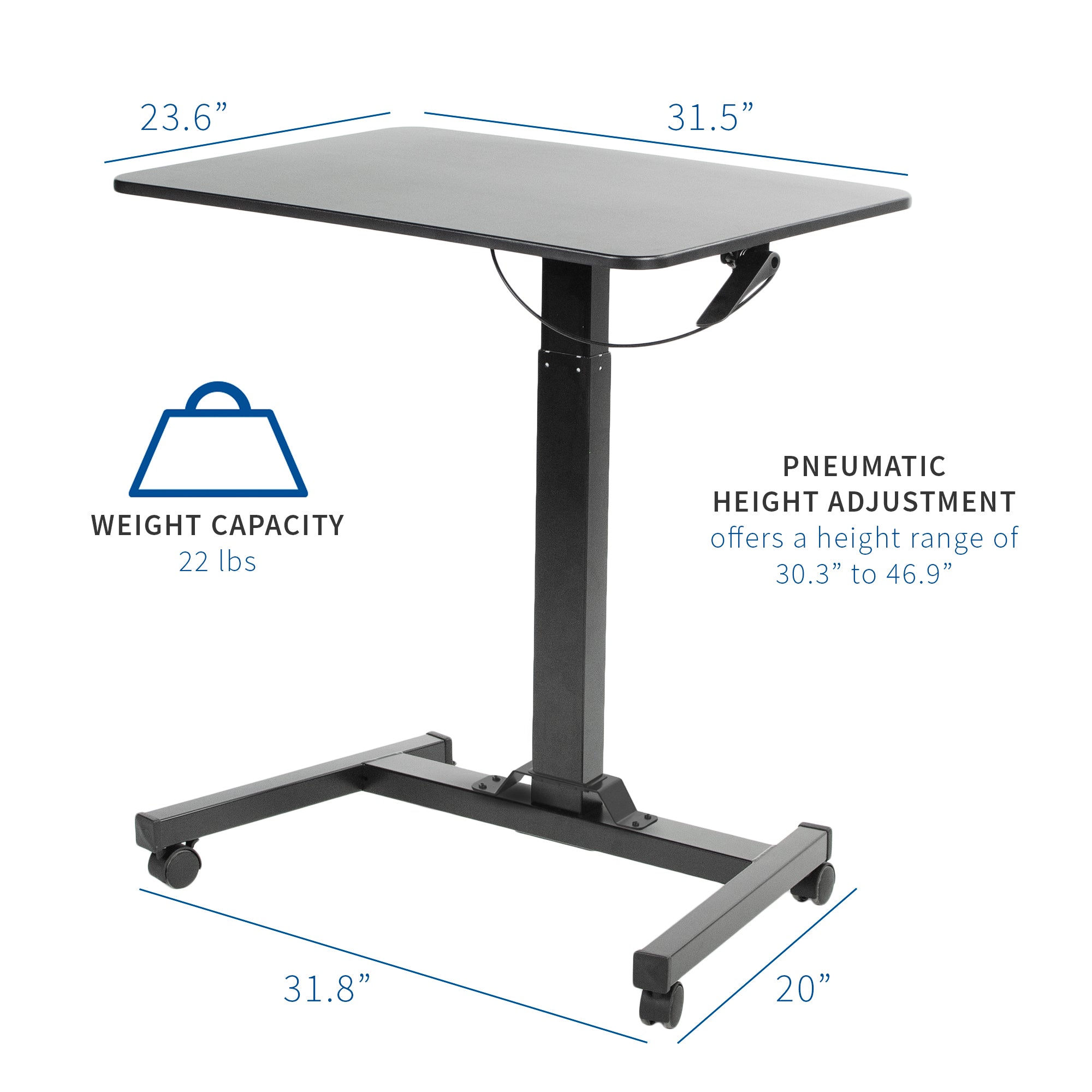 Black 32" Mobile Presentation Cart