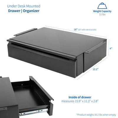 Modern sliding desk drawer organizer.
