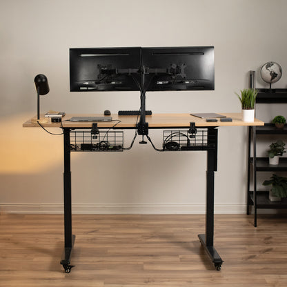 Clamp-on desk cable management organizer hanging racks.