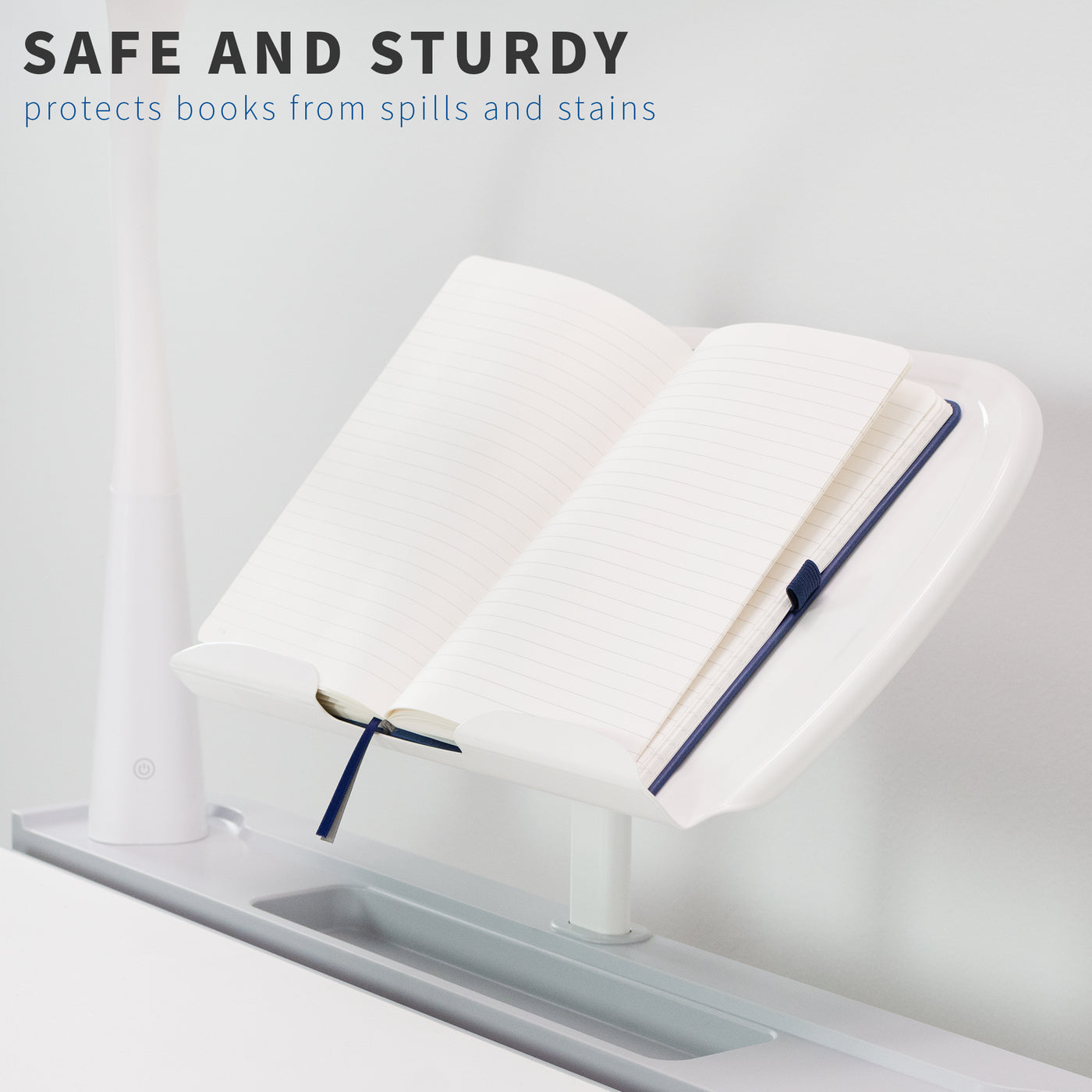 safe and sturdy White Book Holder for Kids’ Height Adjustable Desk