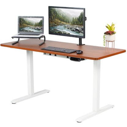 Heavy-duty electric height adjustable desktop workstation for active sit or stand efficient workspace.