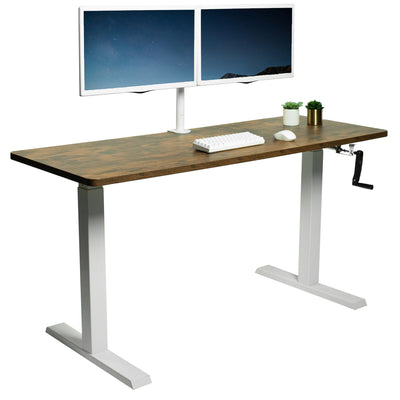 Rustic Manual Height Adjustable Desk