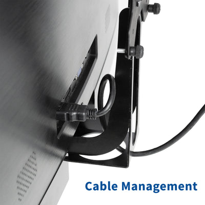 Integrated cable management  provided to maintain a low profile and keep your space organized.