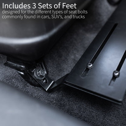  Perfect for on-the-go use, this car laptop stand anchors to the seat bolts on the passenger side chair, providing a secure and sturdy workstation. 