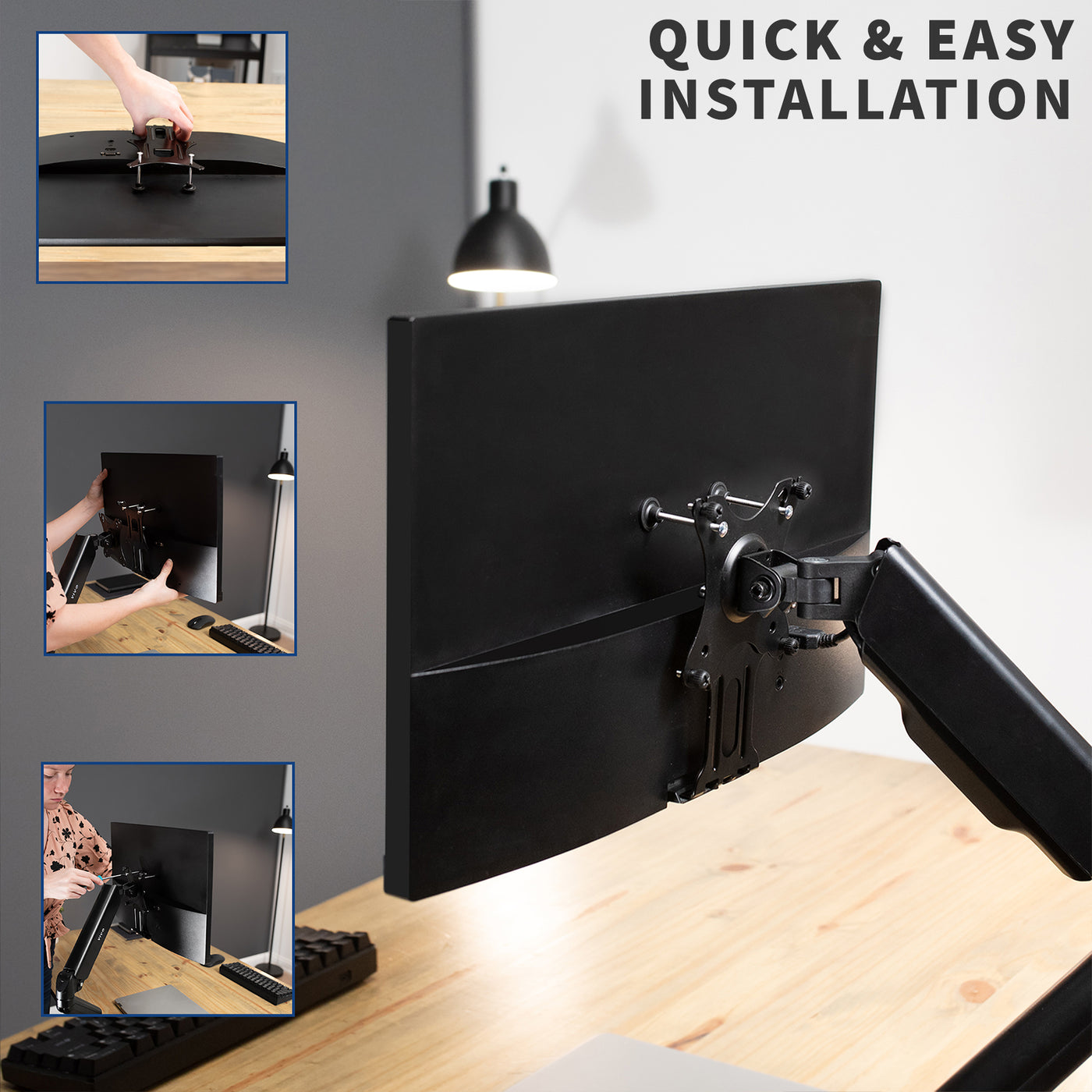 Quick and easy installation with a manual screwdriver.